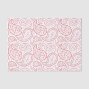 Red Paisley Pattern on White Tissue Paper