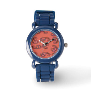 red paisley pattern watch