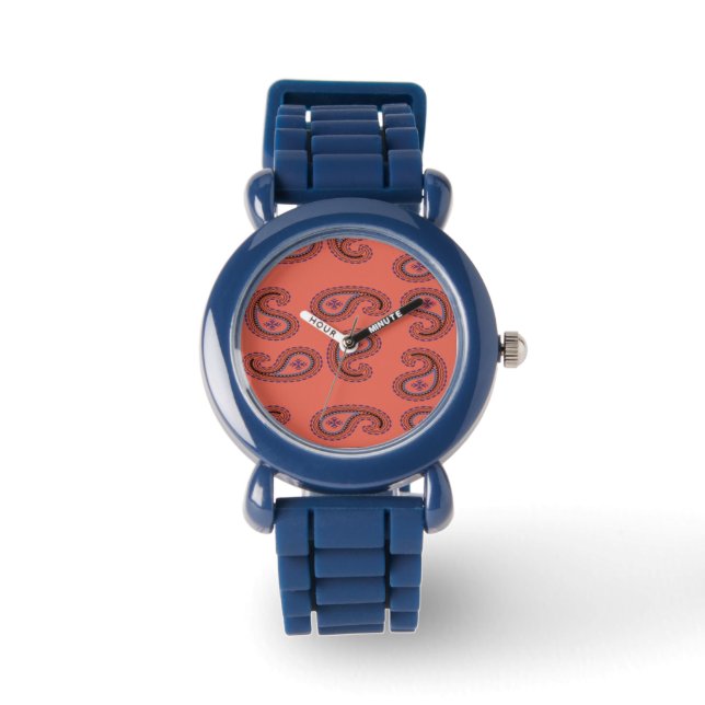 red paisley pattern watch (Front)