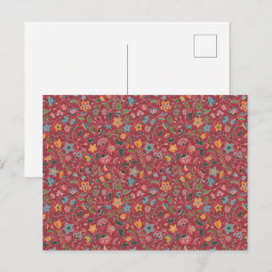 Red Paisley Postcard