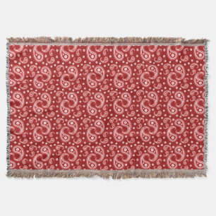 Red Paisley Throw Blanket
