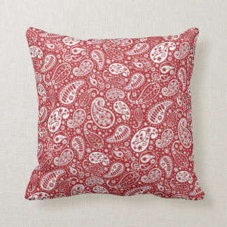 "Red Paisley Throw Pillow" Cushion