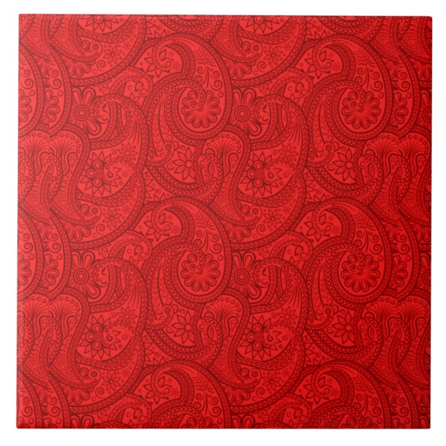 Red Paisley Tile (Front)