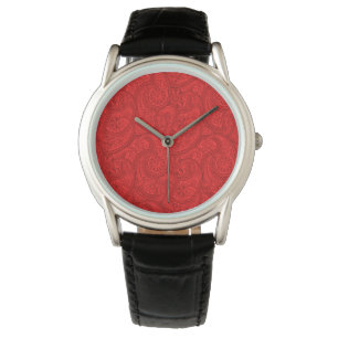 Red Paisley Watch