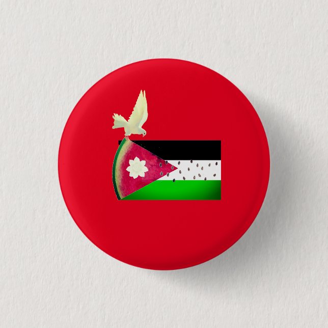 Red Palestine Support Watermelon Designs 3 Cm Round Badge (Front)