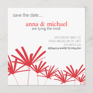 RED PALMS Save the Date Card
