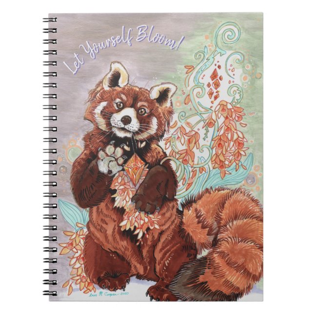 Red Panada Crystaline Vibes Art Planner Notebook (Front)