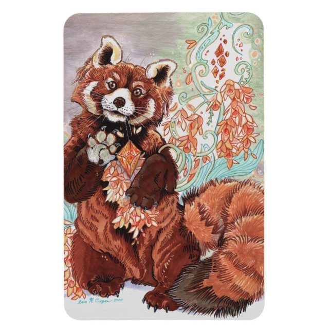 Red Panada Crystalline Vibes Art \ Magnet (Vertical)