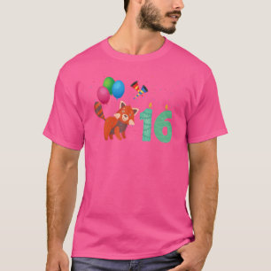 Red Panda 16th Birthday Fun Red Pandas Animal Gr T-Shirt