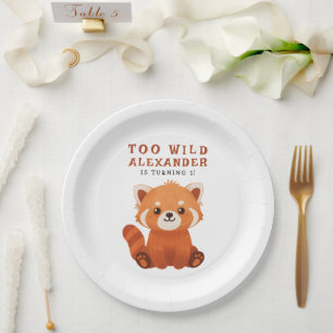 Red Panda 1st Birthday Party Paper Plate