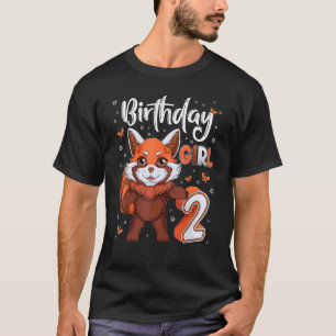 Red Panda 2nd Birthday Girl 2 Year Old Girl birthd T-Shirt