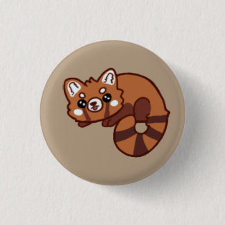 Red panda 3 cm round badge