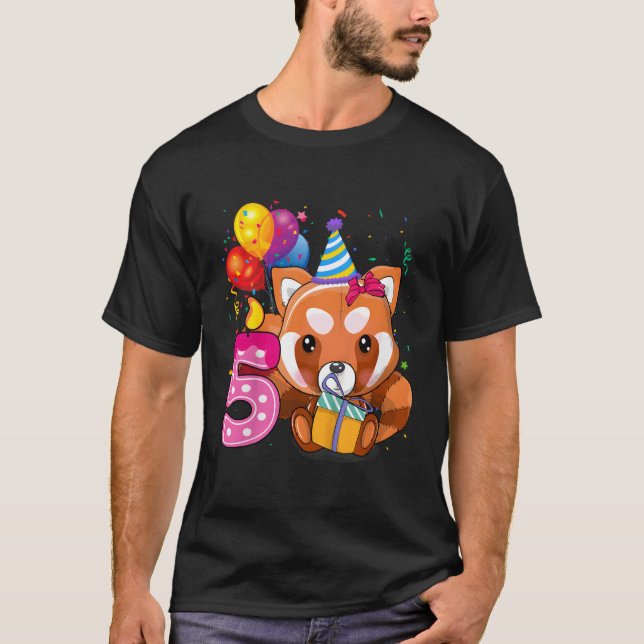 Red Panda 5Th I'M 5 Py T-Shirt (Front)
