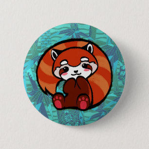 Red Panda 6 Cm Round Badge