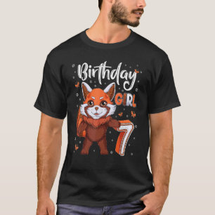 Red Panda 7th Birthday Girl 7 Year Old Girl birthd T-Shirt