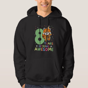Red Panda 8th Birthday Kids Eight Year Old Red Pan Hoodie