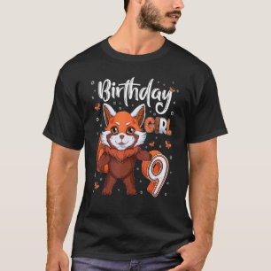 Red Panda 9th Birthday Girl 9 Year Old Girl birthd T-Shirt