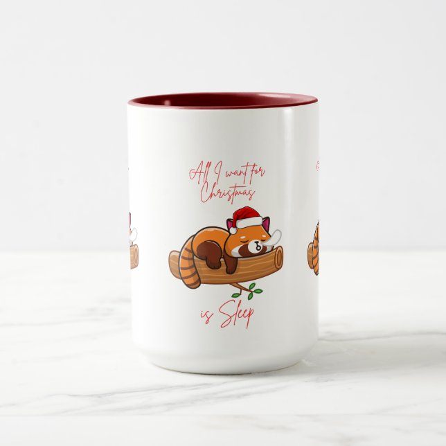 Red panda: All I want for Christmas is Sleep Mug (Center)