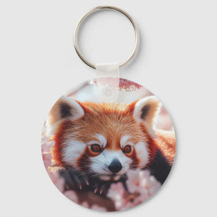 Red Panda Among Cherry Blossoms Key Ring