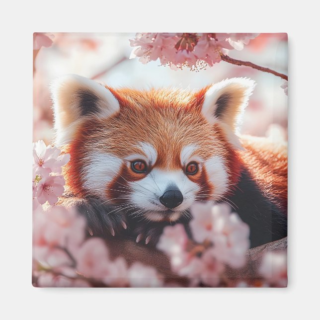 Red Panda Among Cherry Blossoms  Magnet (Front)