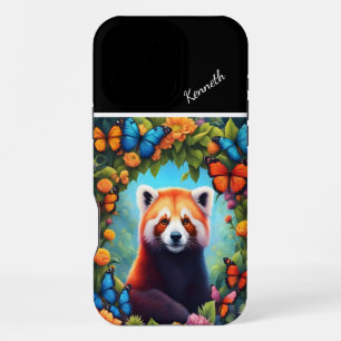 Red Panda Among Flowers iPhone 16 Pro Max Case