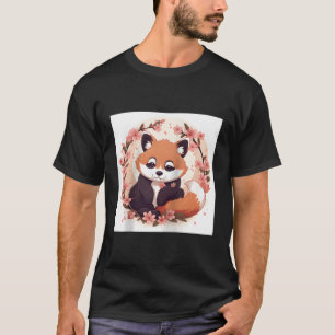 Red Panda And Cherry Blossom Pattern Perfect Sprin T-Shirt