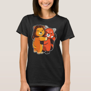 Red Panda And Lion Cute Animals For Women Animal H T-Shirt