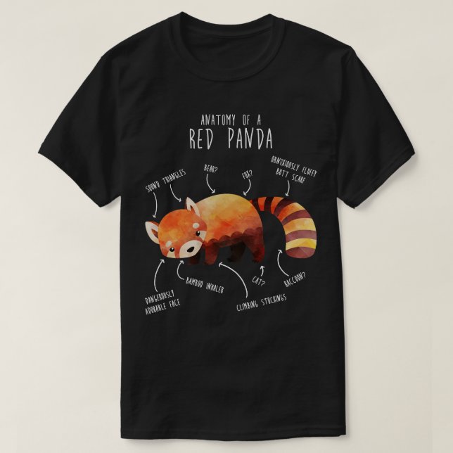 Red Panda Animal Anatomy 1 T-Shirt (Design Front)