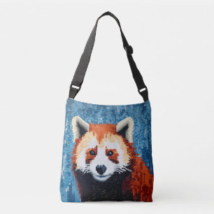Red Panda Animal Art Decor Paint Mosaic Crossbody Bag