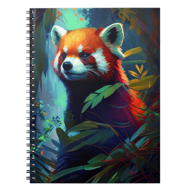 Red Panda Animal Portrait Painting Wildlife Forest Notebook (Front)