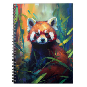 Red Panda Animal Portrait Painting Wildlife Forest Notebook