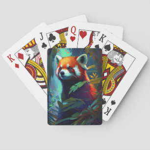 Red Panda Animal Portrait Painting Wildlife Forest Playing Cards