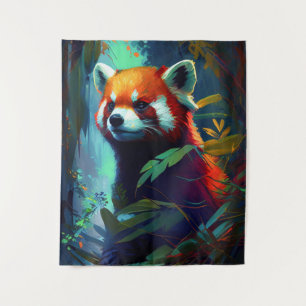 Red Panda Animal Portrait Painting Wildlife Forest Tapestry