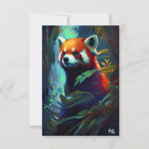 Red Panda Animal Portrait Painting Wildlife Forest Thank You Card