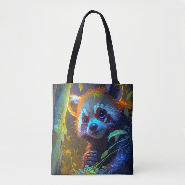 Red Panda Animal Portrait Painting Wildlife Free Tote Bag (Front)