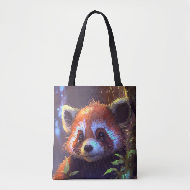 Red Panda Animal Portrait Painting Wildlife Free Tote Bag (Front)