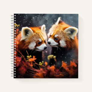 Red Panda Animal Wildlife Wilderness Colourful Art Notebook