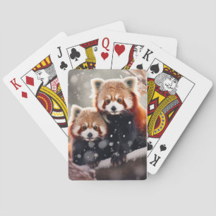 Red Panda Animal Wildlife Wilderness Colourful Art Playing Cards