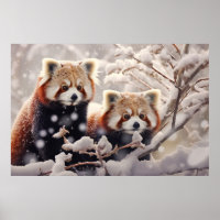 Red Panda Animal Wildlife Wilderness Colourful Art