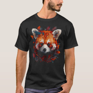 Red Panda Artwork  Autumn Leaves Animal Red Panda T-Shirt