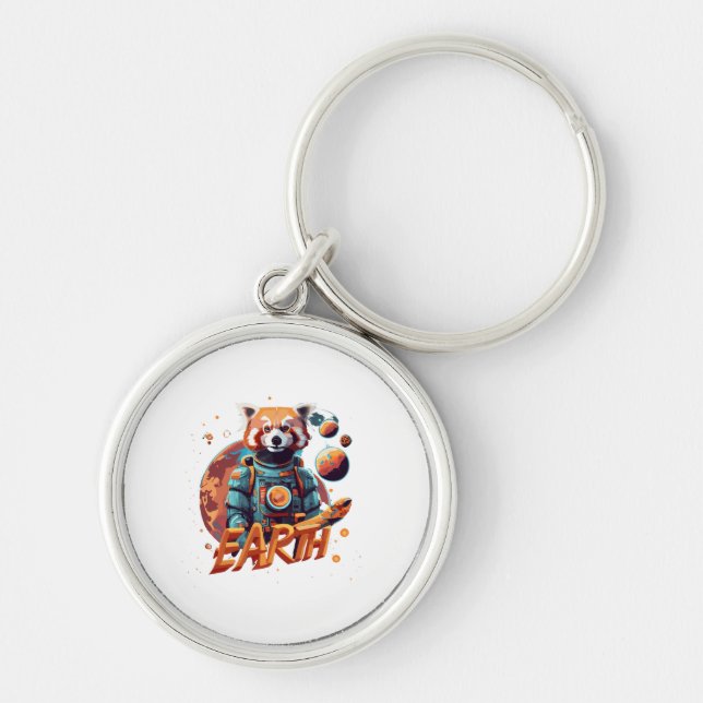 Red panda astronaut key ring (Front)