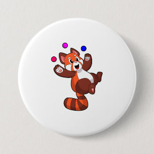 Red panda at Juggle Circus.PNG 7.5 Cm Round Badge