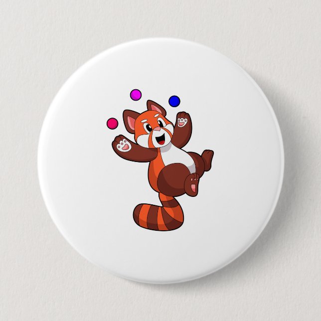 Red panda at Juggle Circus.PNG 7.5 Cm Round Badge (Front)