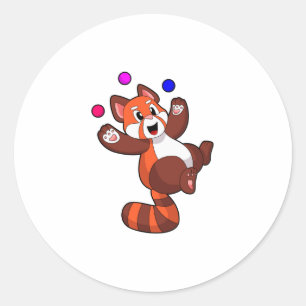Red panda at Juggle Circus.PNG Classic Round Sticker