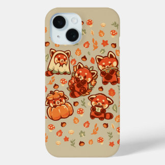 Red Panda Autumn Time iPhone 15 Case
