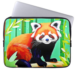 Red Panda Bamboo Forest Laptop Sleeve