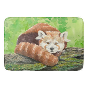 Red panda bath mat