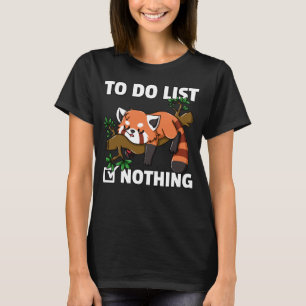 Red Panda Bear Cute Lazy Bear Cat Lesser T-Shirt