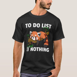 Red Panda Bear Cute Lazy Bear Cat Lesser T-Shirt