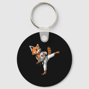 Red Panda Bear Karate Martial Arts Kickboxing Jiu Key Ring
